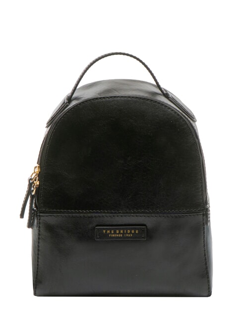 THE BRIDGE ELETTRA Round leather backpack Black Gold - Women’s Bags