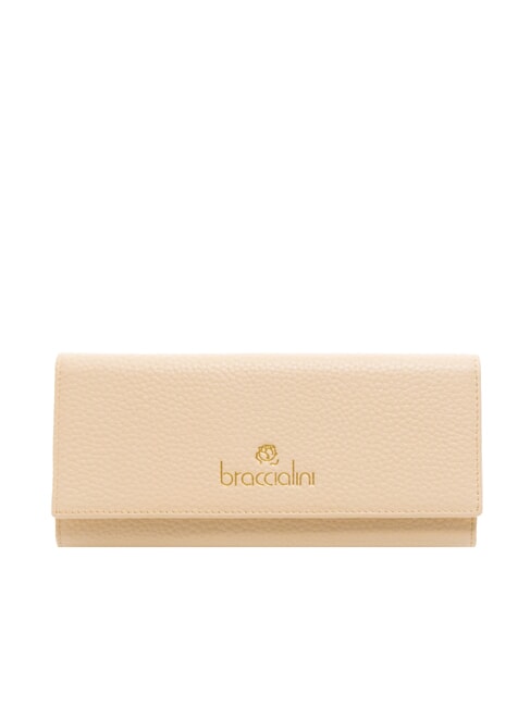 BRACCIALINI BASIC Large continental leather wallet beige - Women’s Wallets