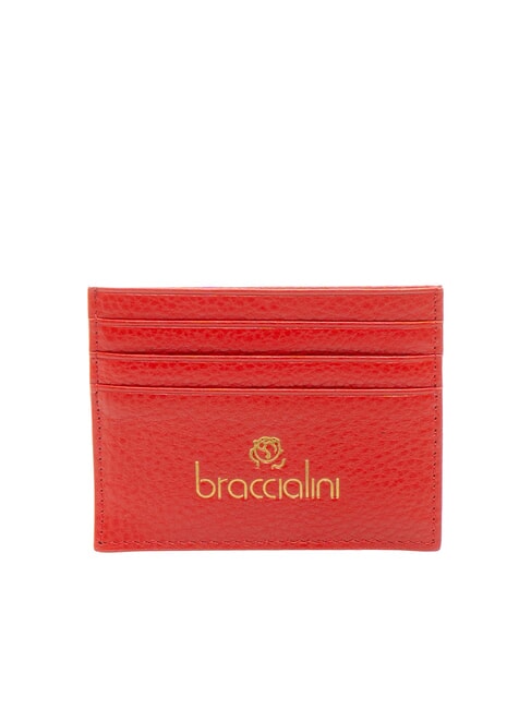 BRACCIALINI BASIC Leather credit card holder red - Women’s Wallets