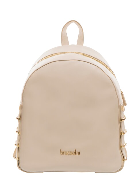 BRACCIALINI NORA Leather backpack with chains beige - Women’s Bags