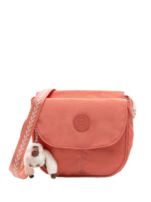 KIPLING CATIA Small shoulder bag with flap vintage pink furry monkey - Women’s Bags