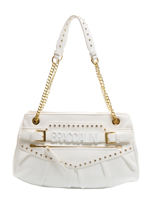 BRACCIALINI GISELLE Shoulder bag with metal logo white - Women’s Bags