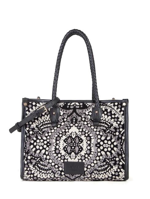 V73 AMELIA Jacquard fabric shopping bag black/multicolor - Women’s Bags