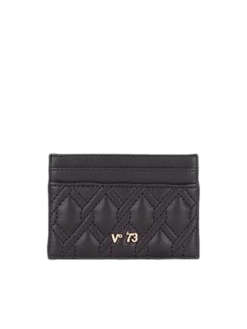 V73 MARGARET Flat card holder with quilted pattern black - Women’s Wallets