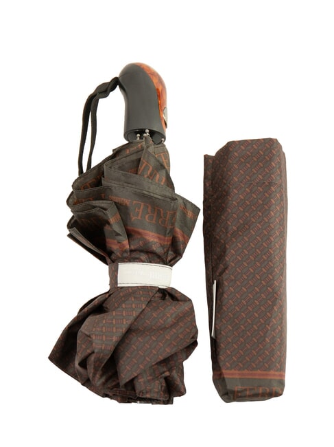 FERRÈ MINI Windproof Folding Umbrella brown tie 02 - Umbrellas