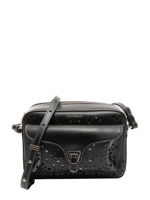 COCCINELLE BEAT COW PERFORED Leather shoulder bag Black - Women’s Bags