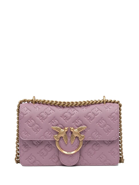 PINKO LOVE ONE MINI Shoulder/Crossbody Mini Bag purple-antique gold - Women’s Bags