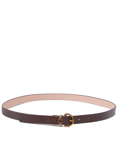 PINKO LOVE Reversible leather belt brown/pink-antique gold - Belts