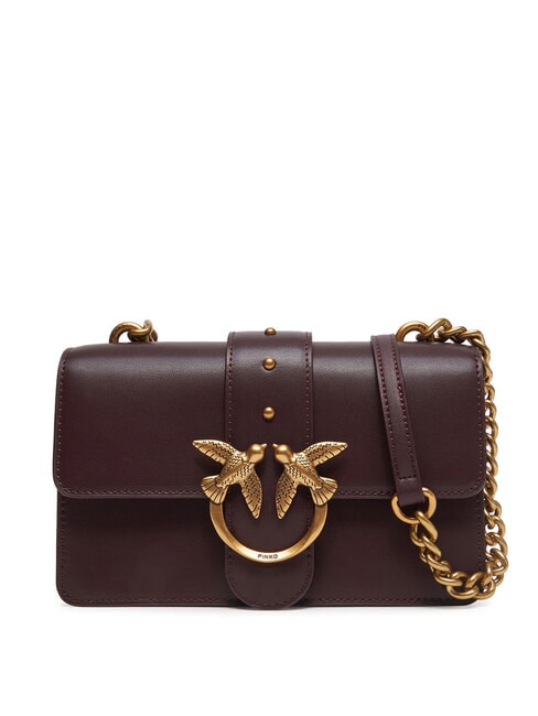 PINKO MINI LOVE BAG Shoulder bag in calf leather catawba grapes-antique gold - Women’s Bags