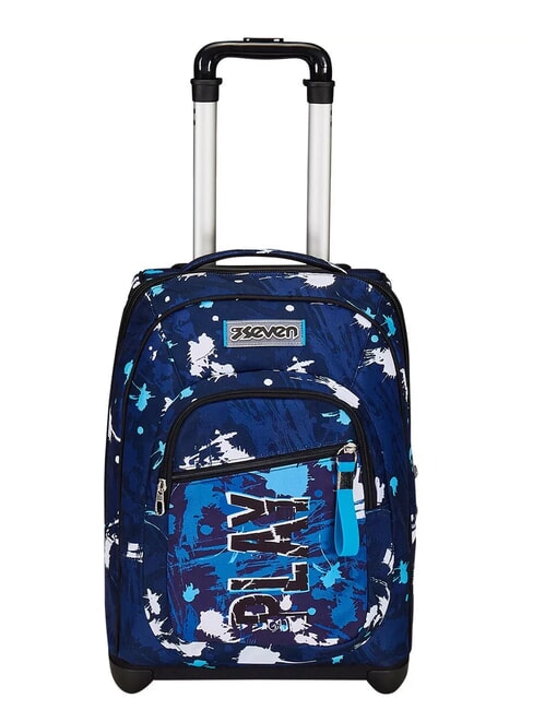 SEVEN SPOTTYBLUE Fixed trolley backpack 2 wheels azur - Backpack trolleys