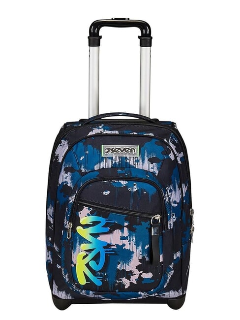 SEVEN GREENSCREEN Fixed trolley backpack 2 wheels camouflage green - Backpack trolleys
