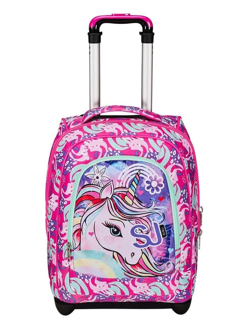 SJGANG CUCCIOLI BIG GIRL Fixed trolley backpack 2 wheels fuxiafluo - Backpack trolleys
