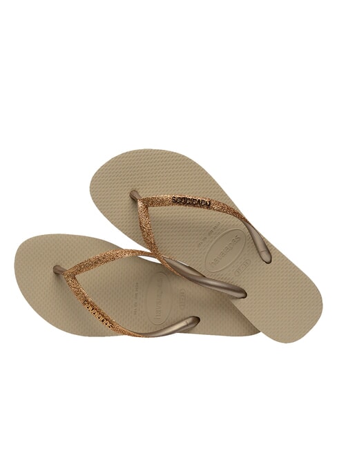 HAVAIANAS SLIM GLITTER II Flip-flops sand/golden light metallic - Women’s shoes