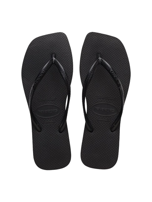 HAVAIANAS SLIM SQUARE Square Toe Flip Flops BLACK - Women’s shoes