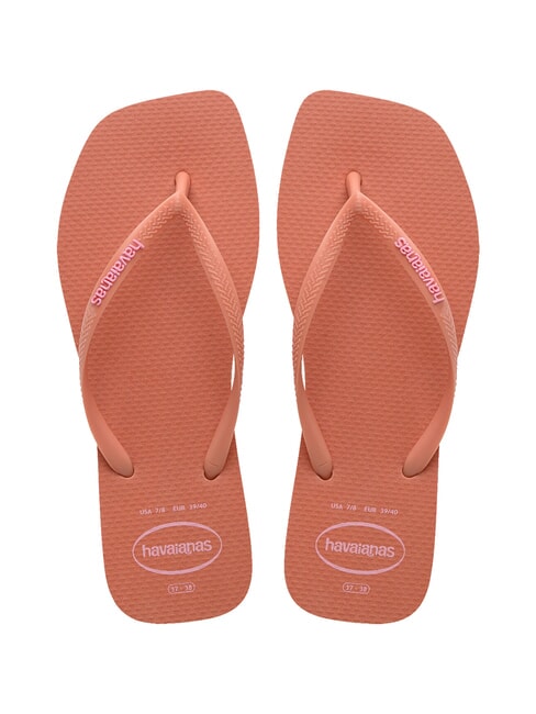 HAVAIANAS SQUARE LOGO Flip-flops pink clay - Women’s shoes