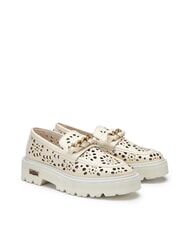 CULT SLASH 4447 Leather moccasins with floral perforations - Women’s shoes