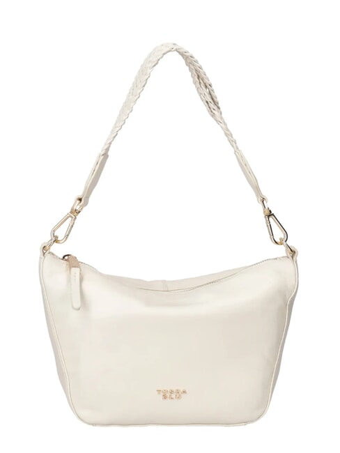 TOSCA BLU BEATRICE Leather bag with braided handle ivory white - Women’s Bags
