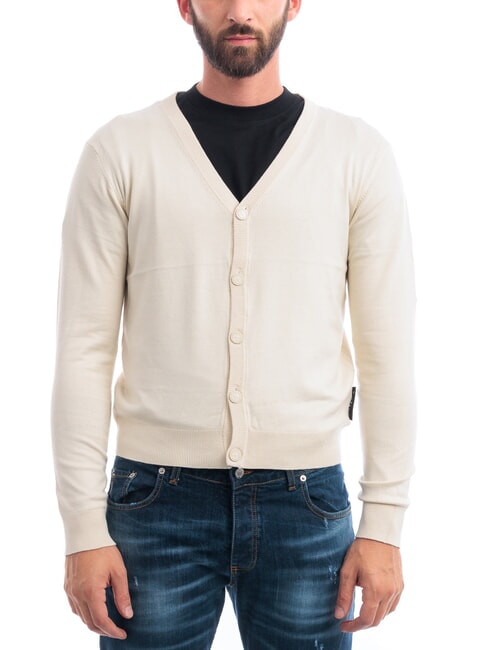 RICHMOND X LICONE V-Neck Cardigan with Buttons bone white - Men's Sweaters