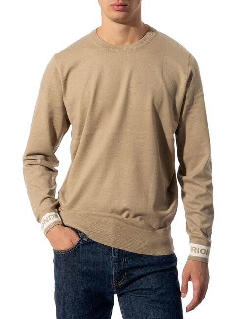 RICHMOND X ARTUSO Sweater with logo cuffs chinchilla - Men's Sweaters
