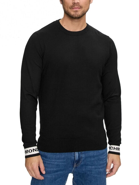 RICHMOND X ARTUSO Sweater with logo cuffs black2 - Men's Sweaters