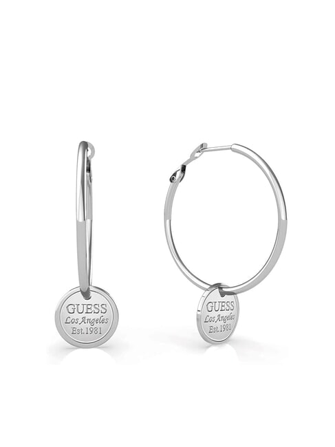 GUESS HULA HOOPS Charm hoop earrings SILVER - Earrings