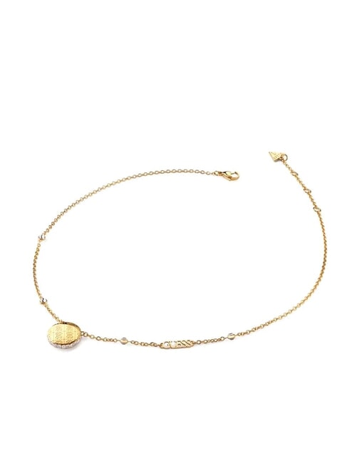 GUESS 4G RISING Logo Coin Necklace yellow gold - Necklaces