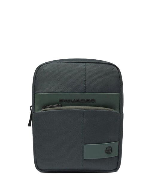 PIQUADRO WOLLEM Fabric and leather iPad mini bag GREEN - Over-the-shoulder Bags for Men
