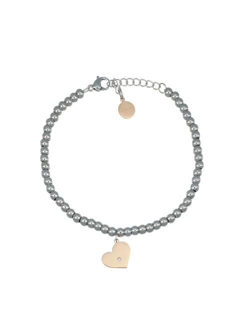 AMEN ACCIAIO Bracelet with heart and crystal steel/roses - Bracelets