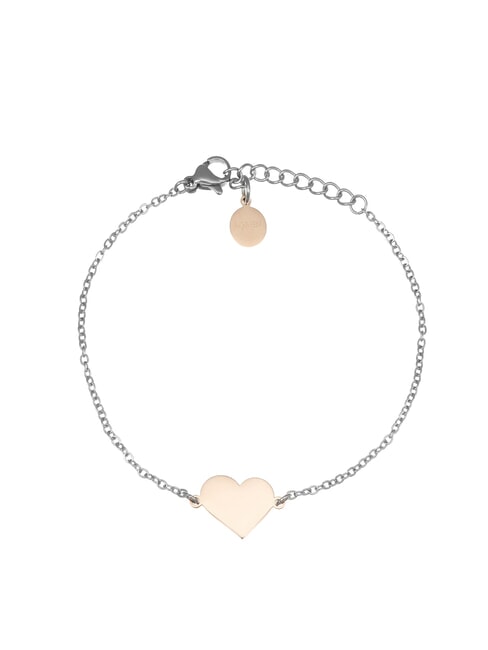 AMEN ACCIAIO Steel bracelet with heart steel/roses - Bracelets