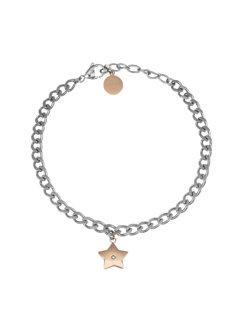 AMEN ACCIAIO Chain bracelet with star steel/roses - Bracelets