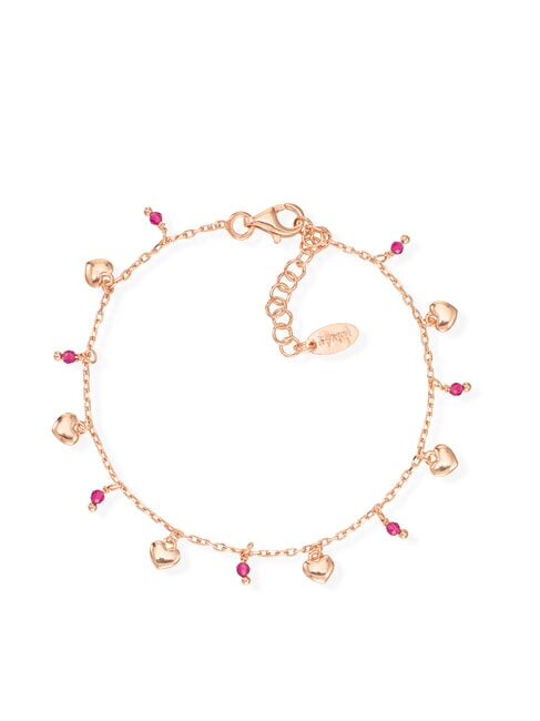 AMEN CANDY CHARM Silver bracelet with little hearts rose - Bracelets