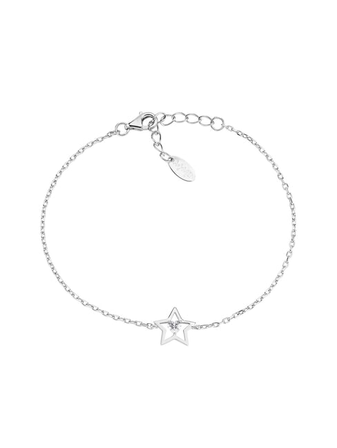 AMEN STELLE Silver bracelet with star heart rhodium - Bracelets