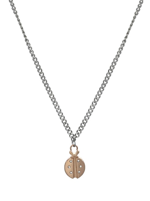 AMEN ACCIAIO Ladybug Necklace steel/roses - Necklaces