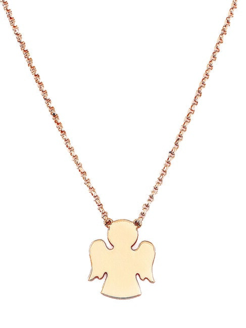 AMEN COCCOLE Silver necklace with little angel rose - Necklaces