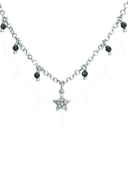AMEN CANDY CHARM Silver necklace with star and pendants rhodium - Necklaces