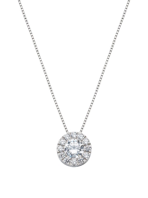 AMEN DIAMONDS Round Pendant Silver Necklace rhodium - Necklaces