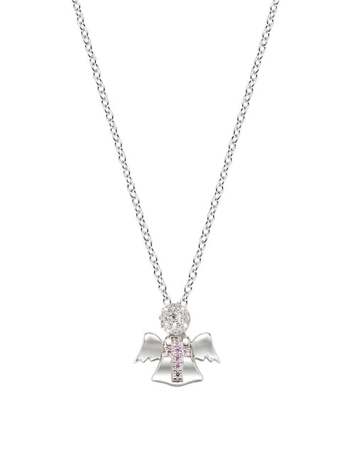 AMEN GIOIA DI MAMMA Necklace with little angel and zircons rhodium - Necklaces