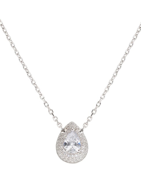 AMEN DIAMONDS Silver Drop Necklace with Zirconia rhodium - Necklaces