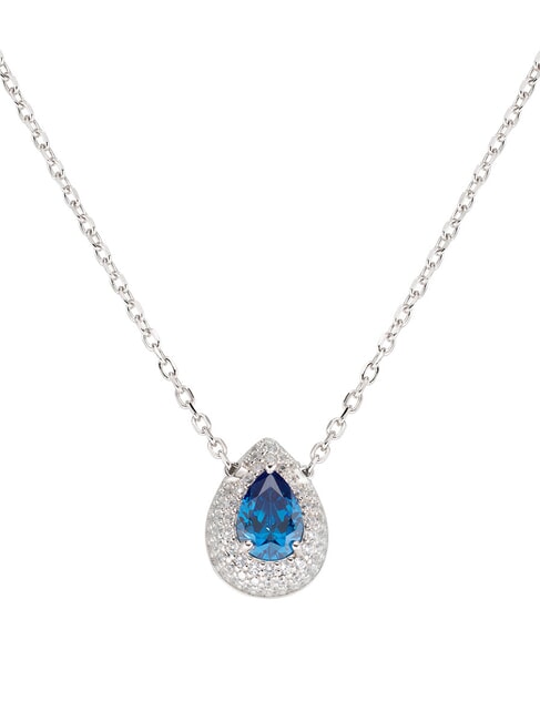 AMEN DIAMONDS Silver Drop Necklace with Zirconia rhodium - Necklaces