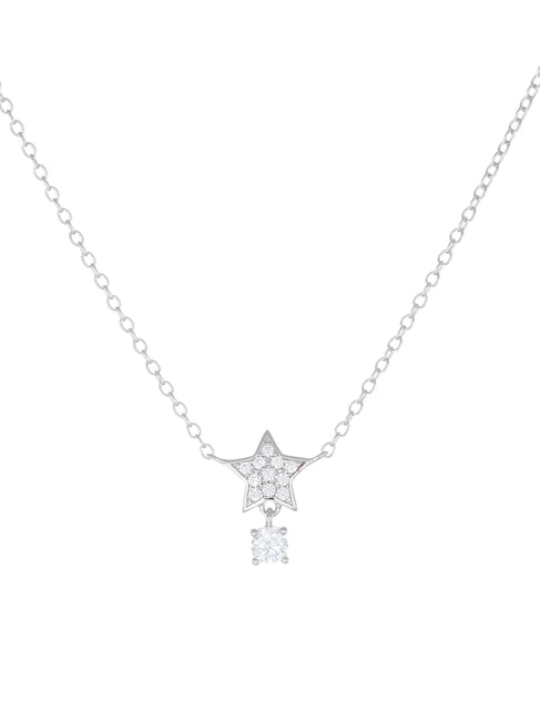 AMEN COCCOLE LUXURY Necklace with star and pendant rhodium - Necklaces