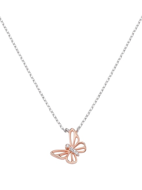 AMEN ANIMALIER LUXURY Necklace with ladybug and zirconia rhodium/rosš - Necklaces