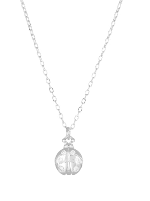 AMEN ANIMALIER LUXURY Necklace with ladybug and zirconia rhodium/rosš - Necklaces