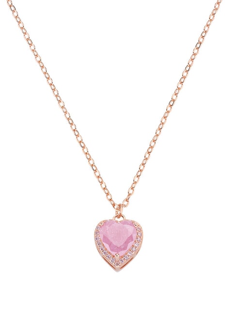 AMEN ICY DIAMONDS Heart Pendant Necklace rose - Necklaces
