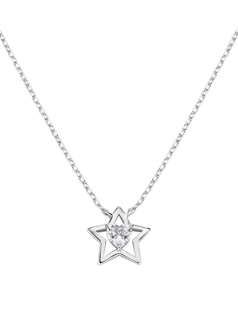 AMEN STELLE Silver necklace with star and heart rhodium - Necklaces