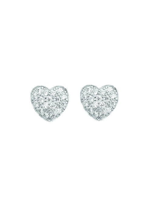 AMEN COCCOLE LUXURY Silver heart earrings rhodium - Earrings