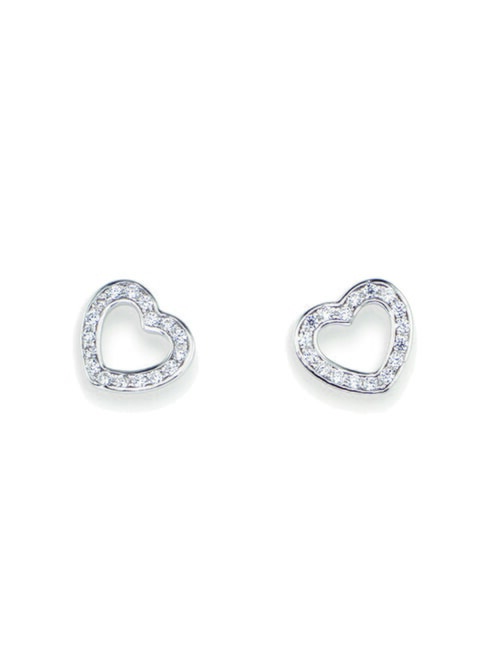 AMEN DIAMONDS Mini heart earrings rhodium - Earrings