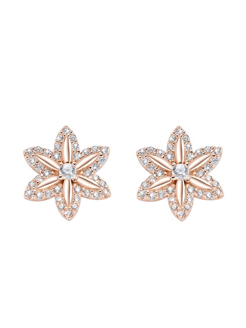 AMEN FIORE DELLA VITA Silver earrings rose - Earrings