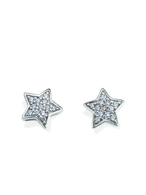 AMEN COCCOLE LUXURY Silver star earrings rhodium - Earrings