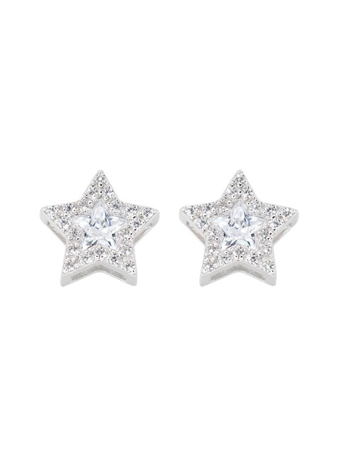 AMEN STELLE Silver Star Earrings rhodium - Earrings