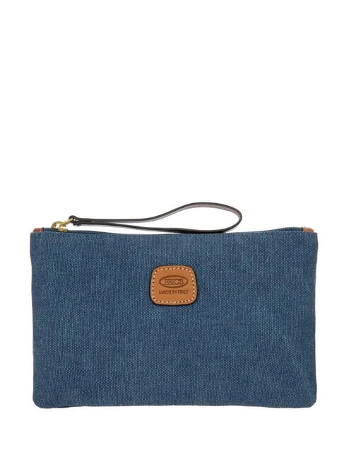 BRIC’S SORRENTO Canvas clutch bag with cuff blue - Women’s Bags
